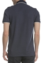 TED BAKER-Ανδρικό πόλο t-shirt TED BAKER TOFF ALL OVER GEO PRINTED μπλε